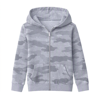 Sweat à capuche camouflage personnalisé imprimé sur toute la surface, en molleton 100% coton, streetwear camouflage, sweat à capuche zippé pour homme - Product Image 3