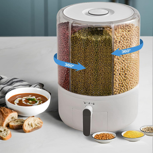 Contenedor de Almacenamiento de Arroz de Plástico PET Transparente de 6 Compartimentos, 11L-22L, Apto para Alimentos, Ecológico, a Prueba de Polvo, Sellado, Moderno para Cocina - Product Image 4