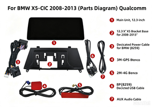 Pantalla táctil HD de 12.3 pulgadas con sistema dual Android para BMW X5 E70 CIC 08-13. Conserva el sistema CIC original. Reproductor multimedia GPS. - Product Image 3