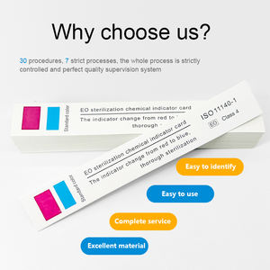 Penjualan langsung pabrik dari strip indikator kimia <span class=keywords><strong>EO</strong></span> medis sekali pakai steril 15x100mm perubahan warna merah biru 3 tahun umur simpan - Product Image 4