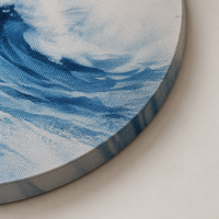 Impression sur toile moderne de vagues océaniques rondes, art mural de qualité supérieure, peinture de mer bleue vibrante pour salon