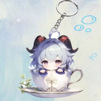 Nouveau porte-clés tendance en acrylique imprimé UV Game Impact, pendentif décoratif populaire pour sac à dos Nahida Keqing Hu Tao