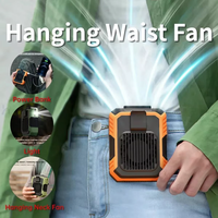 Ventilateur portable mini en plastique à piles, trois vitesses, mains libres, pour la taille et le cou, batterie 4000 mAh, faible bruit 35-39 dB, idéal pour les voyages en extérieur