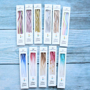 2024 toptan doğum günü pastası altın kaplama renkli kavisli iplik mum yaratıcı parti pişirme degrade renkli kavisli mum - Product Image 2