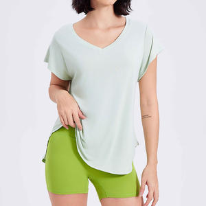 Hauts courts de <span class=keywords><strong>yoga</strong></span> décontractés solides et légers pour femmes haut de sport amincissant respirant à séchage rapide pour la course et le fitness haut de <span class=keywords><strong>yoga</strong></span> court - Product Image 6