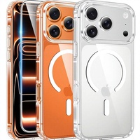 FNTCASE pour 17 Pro Max, étui de protection transparent robuste anti-jaunissement magnétique mince en TPU, résistant aux chocs