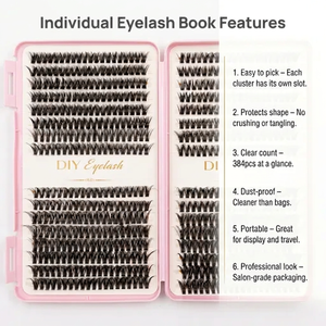 Kit de 640 bouquets de cils doux et moelleux à faire soi-même, mélange assorti 20D/40D/60D/80D, livre de cils individuels à 32 rangées, vente en gros - Product Image 3