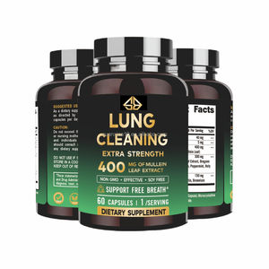 Complément Herbal pour Adultes pour la Purification Pulmonaire et la Respiration Saine, à base de Molène, Quercétine, Feuille d'Olivier, Curcuma et NAC, 60 Capsules - Product Image 1