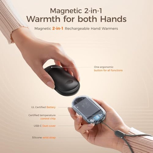 Magnetic Hand Warmers Rechargeable AI Electric <strong>Handwarmers</strong> Fast Heating Portable Heater Gloves Fitting Travel Essentials Gifts - Product Image 5