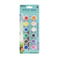 Ensemble de mini pots de dessin de couleur acrylique pour enfants non toxiques personnalisés de 2ml 12 couleurs