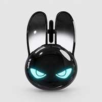 Souris sans fil ergonomique M6C pour femme, contour de paume ergonomique, légère (65g), forme de lapin brillante, pour le bureau, les études et comme cadeau