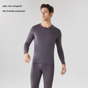 Set di biancheria intima termica modale da uomo nuova camicia a Base sottile <span class=keywords><strong>pantaloni</strong></span> autunnali riscaldamento vestiti a maniche lunghe girocollo - Product Image 5