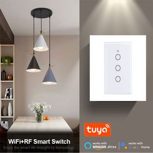 Interrupteur mural intelligent US Wifi 1 2 3 4Gang panneau de verre capteur tactile interrupteur de lumière fonctionne avec <span class=keywords><strong>Smartlife</strong></span> Alexa Google Home - Product Image 2