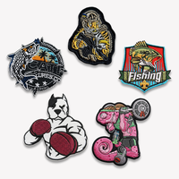 Patch brodé thermocollant OEM ODM 5 motifs graphiques colorés pour vêtements, sacs et accessoires de sport (pêche, boxe)