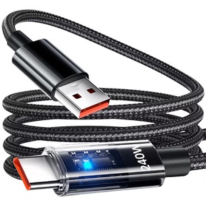 Câble de charge super rapide USB Type C 6A à angle droit 240W QC 3.0 pour téléphone portable Samsung Xiaomi, <span class=keywords><strong>cordon</strong></span> de données chargeur LED - Product Image 4