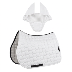 Almohadilla de Silla de Montar Morada para Doma con Juego de Orejeras a Juego, Acolchado Hexagonal, Forro de Malla de Poliéster, Equipo de Entrenamiento Ecuestre - Product Image 6
