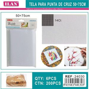 Tela per ricamo a punto croce Ilan 50x75 cm 14 ct per lavori artigianali - Product Image 3