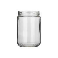Bocaux de conserve uniques en verre en gros, 16 onces (500 ml), forme ronde, pour salsa, salade, gelée, confiture, miel, avec couvercles métalliques