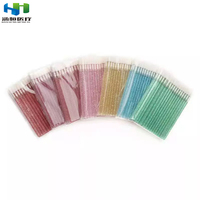 Hanheng 50 unidades Aplicadores de brocha para labios desechables con mango de plástico cristalino brillante y logotipo personalizable, para brillo labial y bálsamo labial