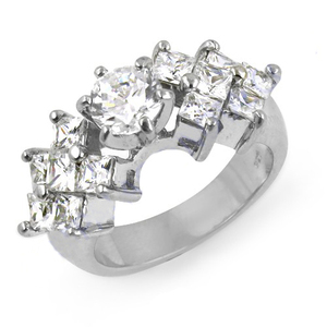 Attractive Party Rings Cubic Zircon Silver 925 Sterling Ring White <b>Cushion</b> and <b>Round</b> Cut CZ Gemstones Jewellery Gift - Product Image 1