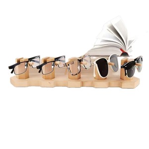 Wooden Eyeglasses Storage <b>Rack</b> 5 Slots Desktop Display Stand For Sunglasses And <b>Glasses</b> - Product Image 5