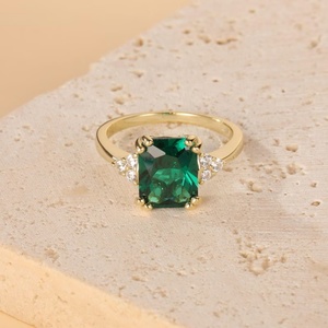 Anillo <span class=keywords><strong>de</strong></span> Compromiso <span class=keywords><strong>de</strong></span> Oro Sólido <span class=keywords><strong>de</strong></span> 18K PT950 con Esmeralda <span class=keywords><strong>de</strong></span> 1-5ct, <span class=keywords><strong>Anillos</strong></span> <span class=keywords><strong>de</strong></span> Esmeralda Verde Cultivada en Laboratorio, Anillo <span class=keywords><strong>de</strong></span> Esmeralda Colombiana Cultivada en Laboratorio - Product Image 1