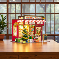 Casa de Muñecas en Miniatura Hongda PC2502 Candy House 2025, Kit de Casa de Muñecas en Miniatura Estilo Navideño para Regalos