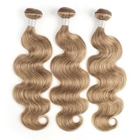 Beaux cheveux humains 100% teints en blond cendré vague de corps 8-30 pouces faisceaux d'extensions de cheveux pour les perruques des femmes