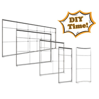 Stand modulaire en tissu avec bordure en silicone et éclairage LED de 20 pieds pour salon professionnel des matériaux de construction et systèmes d'exposition en aluminium
