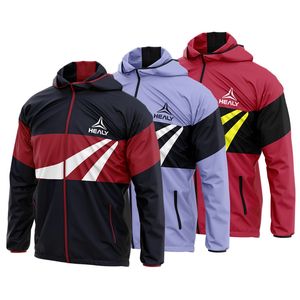 แจ็กเก็ตกันลมฟุตบอลสำหรับผู้ชายเสื้อกันลมมีฮู้ดสำหรับใส่กลางแจ้งปรับแต่งได้ - Product Image 1