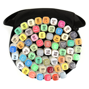 Fabricant Ensemble <span class=keywords><strong>de</strong></span> stylos marqueurs à base d'alcool <span class=keywords><strong>Encre</strong></span> indélébile Multi Color Sketch Dual Tips Marker Pens with Canvas Bag - Product Image 1