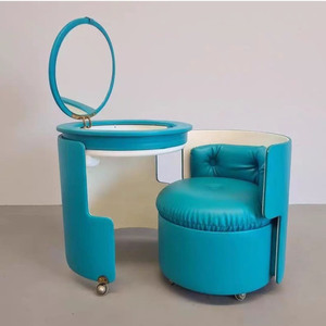 Di lusso italiano moderno in legno massello in acciaio inox Set di toletta in pelle sedile Flip specchio di stoccaggio sedia su misura per il <span class=keywords><strong>trucco</strong></span> - Product Image 4