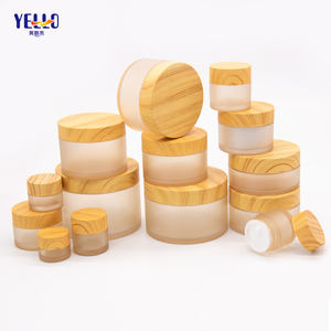 Pot à crème en PETG givré à paroi épaisse pour cosmétiques avec impression en grain de bois et bouchon à vis - Product Image 2