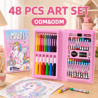 Ensemble d'art, fournitures artistiques, ensemble de peinture 48 pièces, De Arte pour enfants, coffrets de coloriage professionnels pour enfants, LT73401