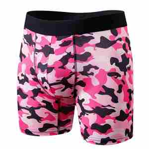 Calzoncillos bóxer de punto transpirables antibacterianos con estampado de camuflaje de tiro medio para hombre, de secado rápido, con cintura de cuatro costuras y corte plano. - Product Image 3