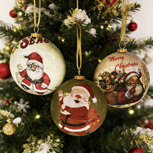 Breloque personnalisable Père Noël vintage - Pendentif décoratif pour sapin de Noël et décoration festive de la maison - Product Image 1