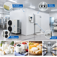 Chambre froide modulaire réfrigérée avec unité de condensation pour produits laitiers (lait, yaourt, fromage)