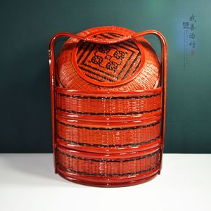 Bamboo Woven Food Box Round Handmade Gift Craft Tea Packaging Chongqing ZL 089 - Product Image 1