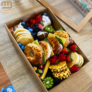 Emballage alimentaire en papier jetable, boîte à <span class=keywords><strong>brunch</strong></span> en papier à <span class=keywords><strong>emporter</strong></span>, logo personnalisé, boîte à petit-déjeuner à <span class=keywords><strong>emporter</strong></span>, boîte à charcuterie, <span class=keywords><strong>plateau</strong></span> alimentaire en papier - Product Image 4