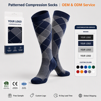 Chaussettes de compression montantes pour femmes 20-30 mmHg en nylon tricoté respirant pour la course, tailles personnalisées, vente en gros