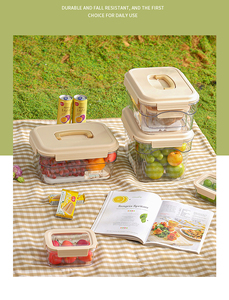 Caja de Almacenamiento Portátil Sellada, a Prueba de Fugas, de Grado Alimenticio PP + PET, <span class=keywords><strong>Segura</strong></span>, Inodora, con Diseño de Asa, Doble Sellado Hermético - Product Image 6