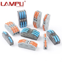 50 pièces/boîte 6 broches bilatéral Compact épissure levier sertissage poussoir bornier rapide fil électrique connexion connecteur