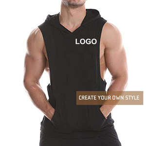Débardeurs à capuche pour hommes, vente chaude de l'été <span class=keywords><strong>2023</strong></span>, débardeurs de sport sans manches, sweats à capuche de musculation, t-shirts à découpe musculaire, homme - Product Image 4