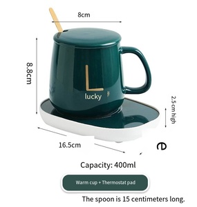 55 ℃   Taza Térmica con Calentador, Caja de Regalo Personalizada Verde, Estilo Lujoso, Regalo de Navidad, Set de Recuerdos, Regalos para el Día del Padre - Product Image 4