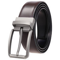 LY35-ZZ4026-1 Nouvelle ceinture décontractée pour homme avec boucle à ardillon, logo personnalisé, boucle à ardillon en alliage, boucle réversible, sangle noire en cuir de vachette