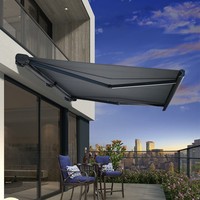 Auvents motorisés de jardin à cassette coupe-vent rétractable à auvent de boîte complète robuste pour une utilisation en extérieur