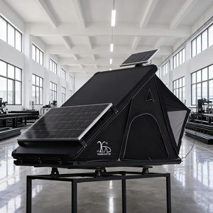 Outland — tente à <span class=keywords><strong>toit</strong></span> triangulaire en aluminium 4x4, Camping-car avec 2 pièces noir, porte-bagages, vélo - Product Image 2