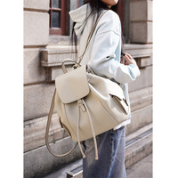 Sac à dos de luxe en cuir de vachette véritable pour femme avec fermeture à cordon, motif bonbon portable, pour le printemps et l'été
