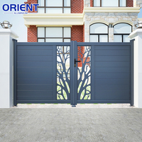 Portails principaux en aluminium au design moderne pour jardins en acier et maisons contemporaines – Nouvelle porte décorative en métal, portail coulissant en aluminium