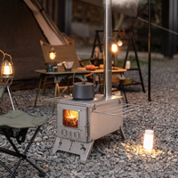 Réchaud de camping pliable en acier inoxydable, portable, pour toutes les saisons, à bois, pour le camping, les pique-niques, la randonnée et les voyages
